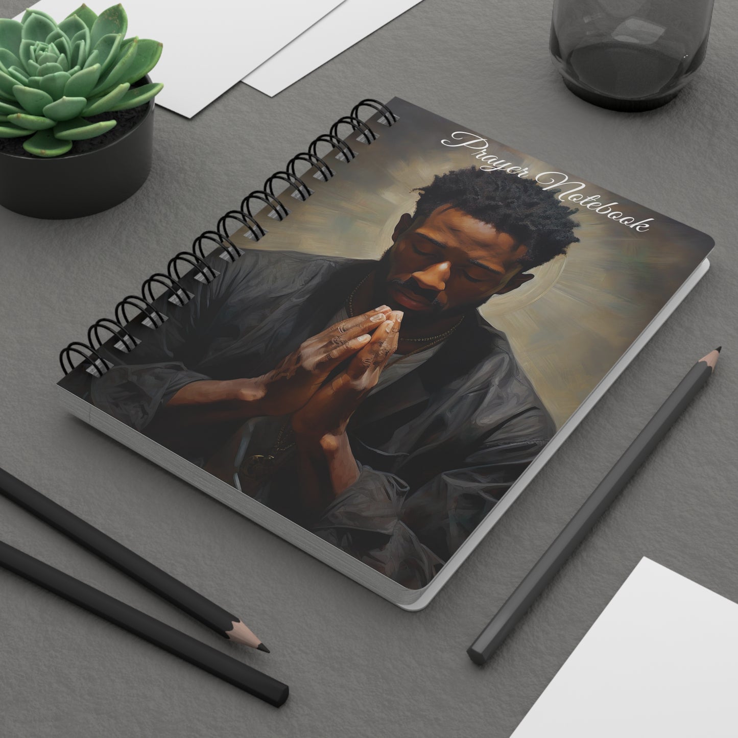 Black Man Prayer Notebook Spiral Bound
