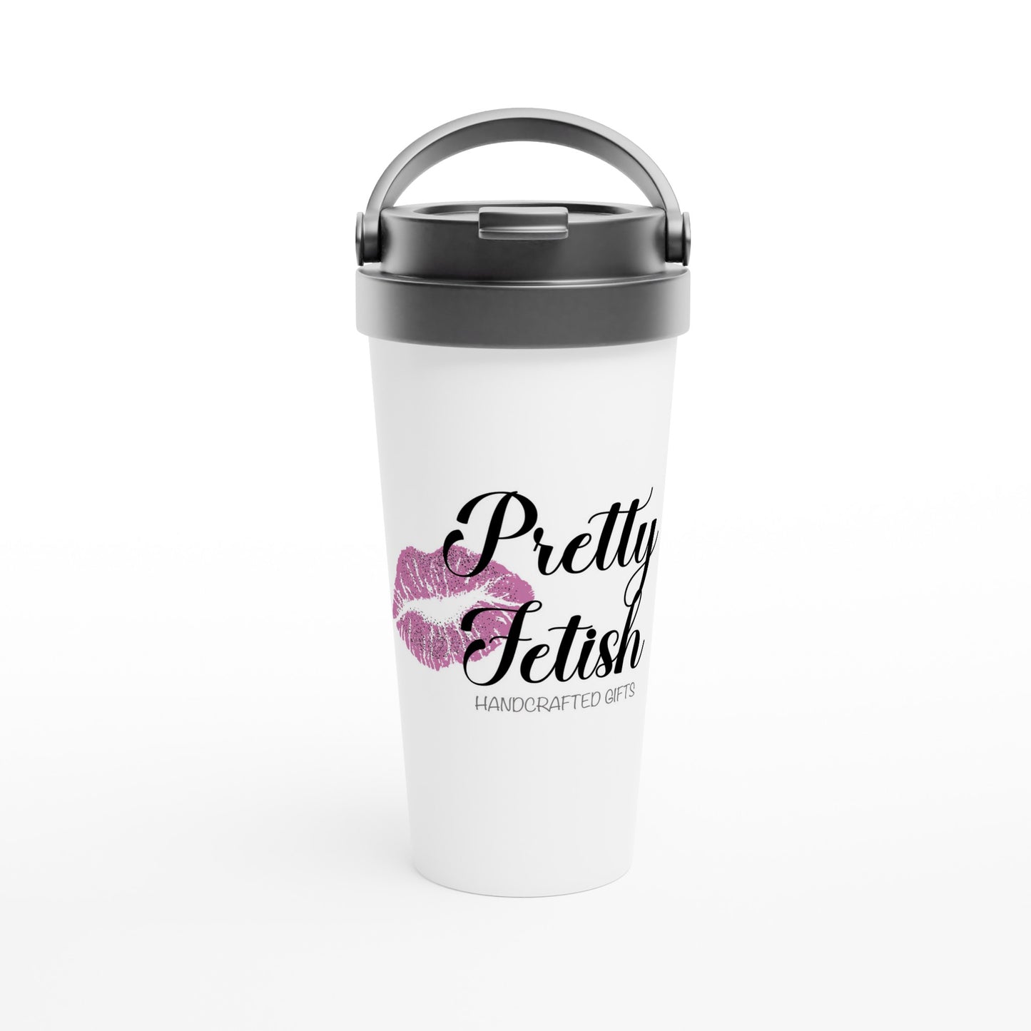 Pretty Fetish White 15oz Stainless Steel Travel Mug