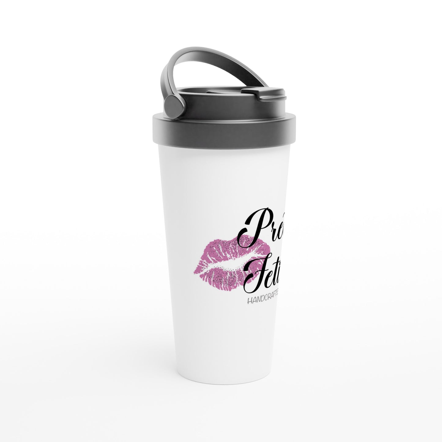 Pretty Fetish White 15oz Stainless Steel Travel Mug