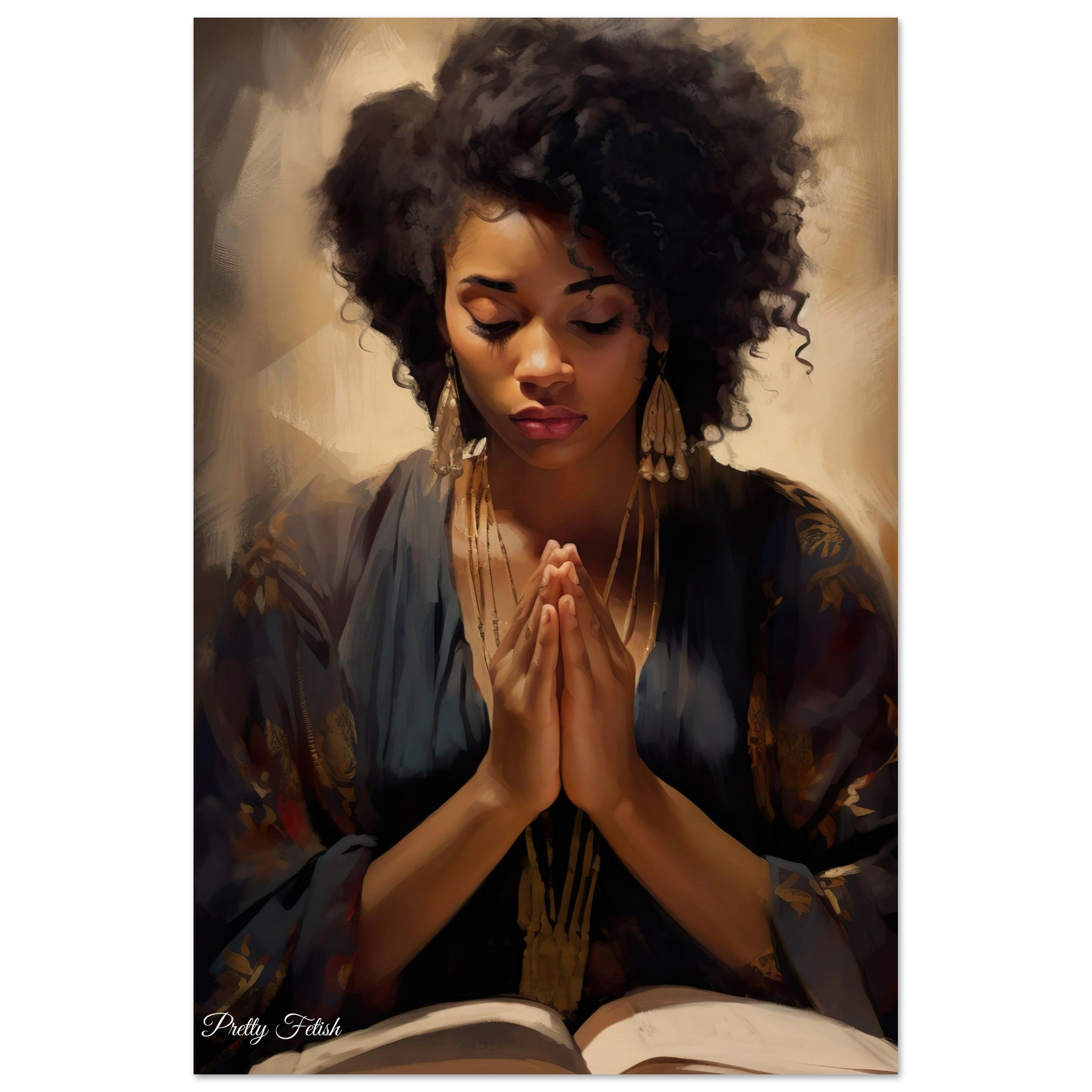 Reverence in Faith: A Black Woman's Prayer Poster – Pretty Fetish