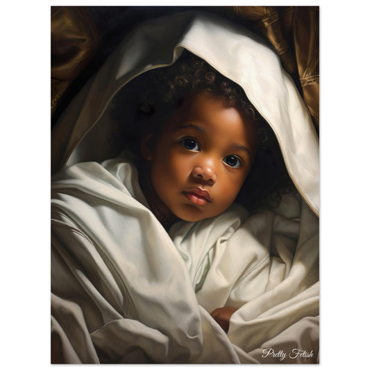 Black Baby Jesus in the Manger Poster