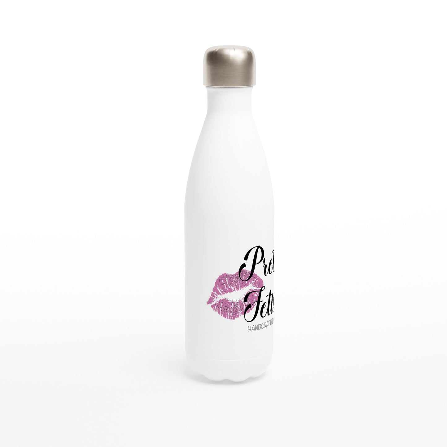 Pretty Fetish White 17oz Stainless Steel Water Bottle