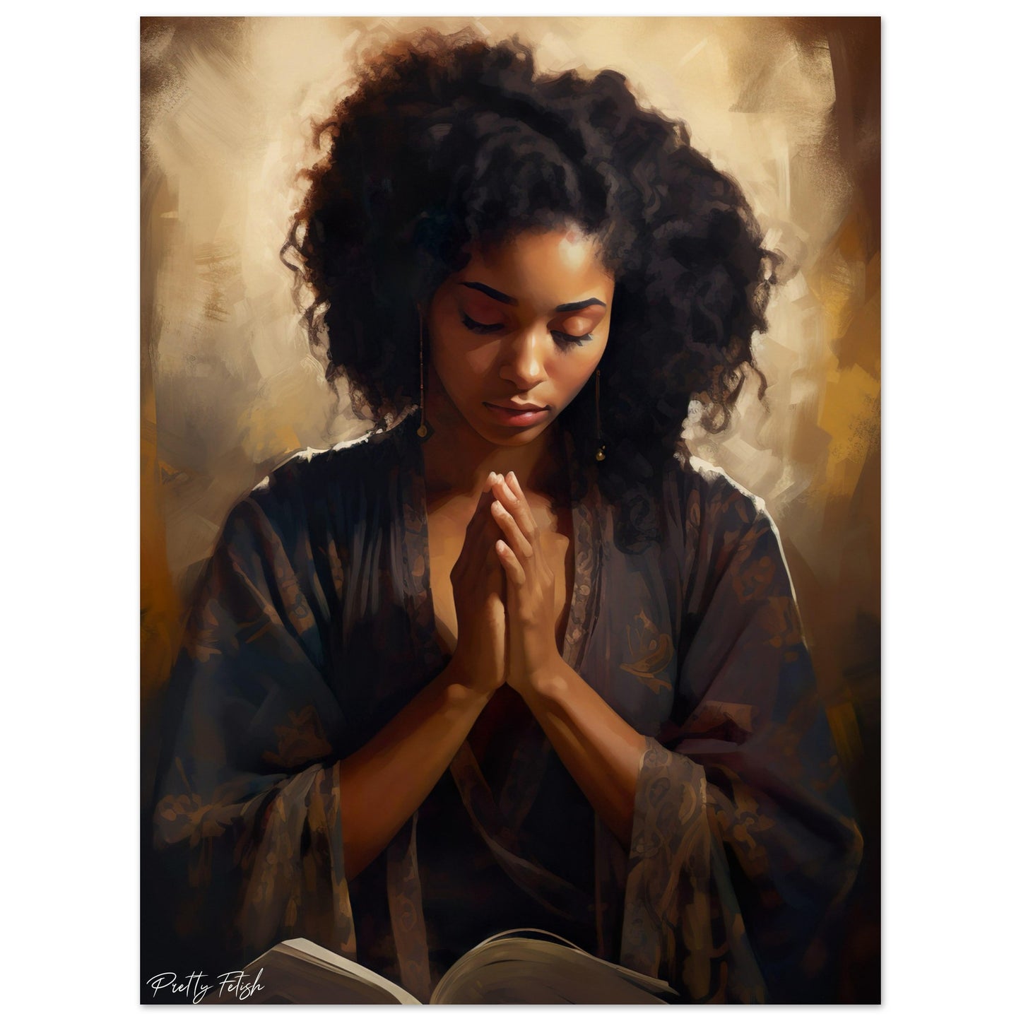 Woman Praying. Beautiful african american woman praying