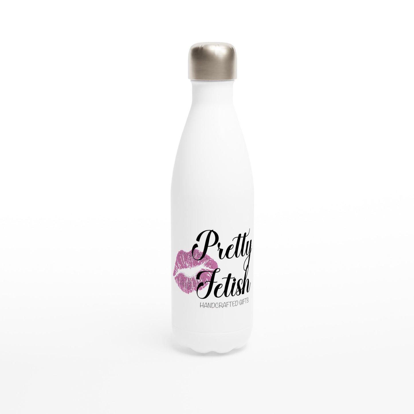 Pretty Fetish White 17oz Stainless Steel Water Bottle