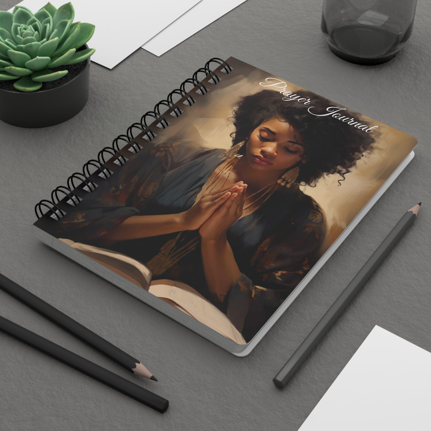 Black Woman Prayer Notebook Spiral Bound