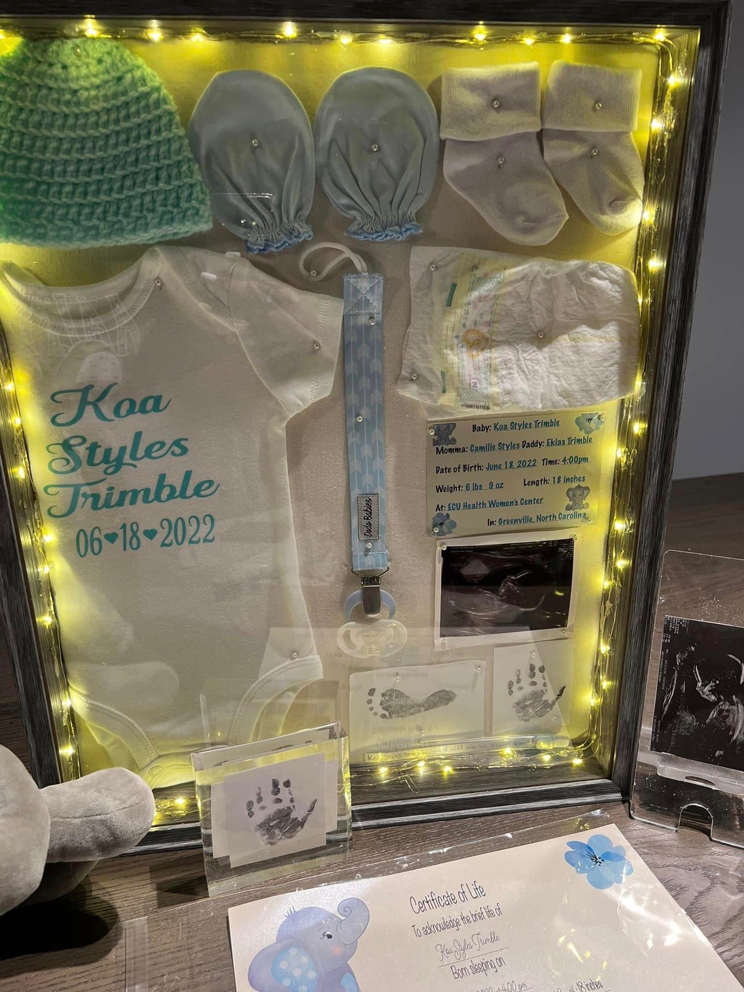 Infant/Child Memorial Shadow Box Keepsake