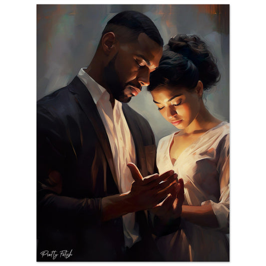 Praying Black Couple Museum-Quality Matte Paper Poster