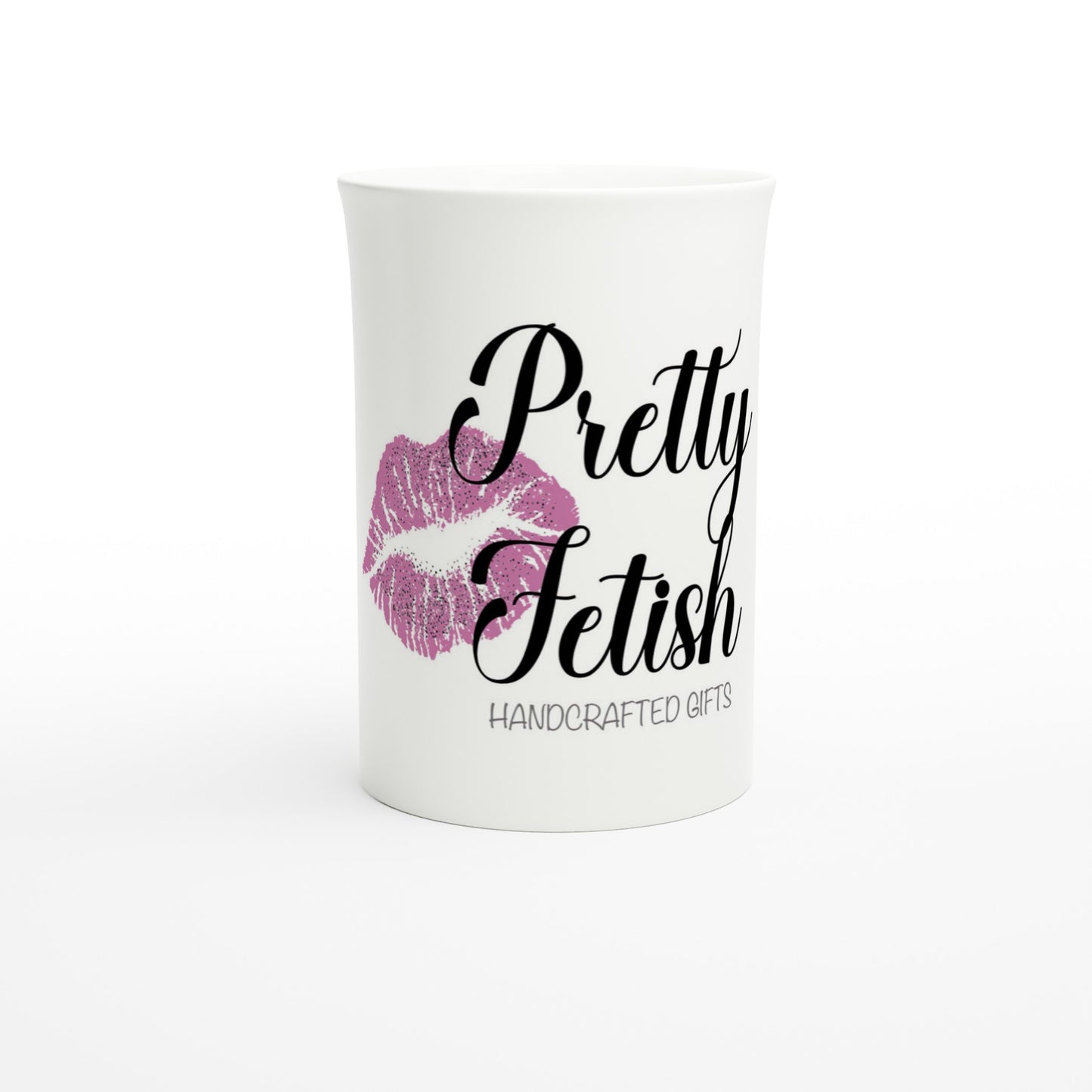 Pretty Fetish White 10oz Porcelain Slim Mug