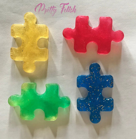 Resin Autism Puzzle Piece Keychain